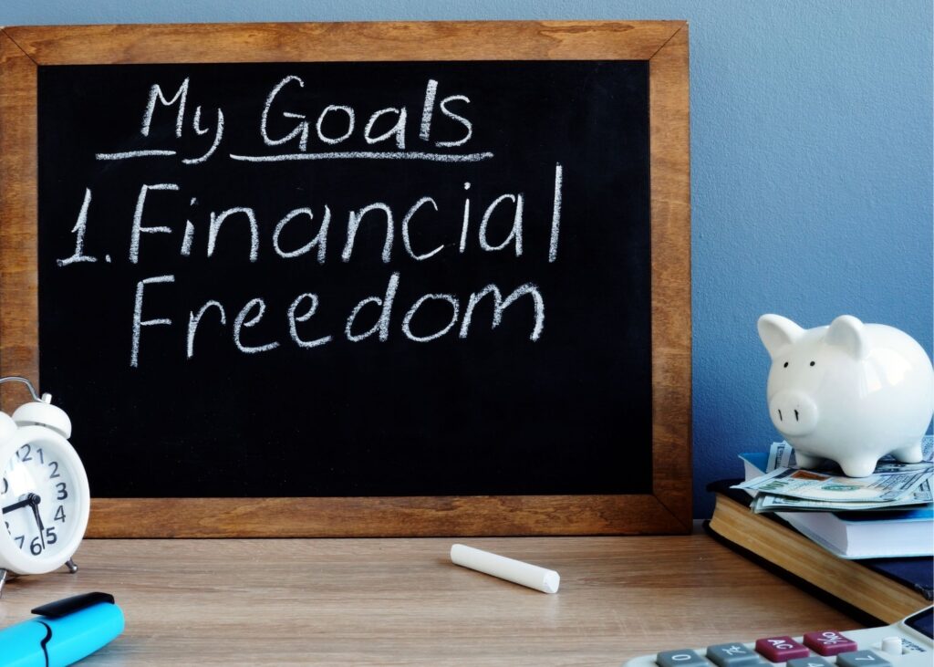 chalkboard my goals financial freedom